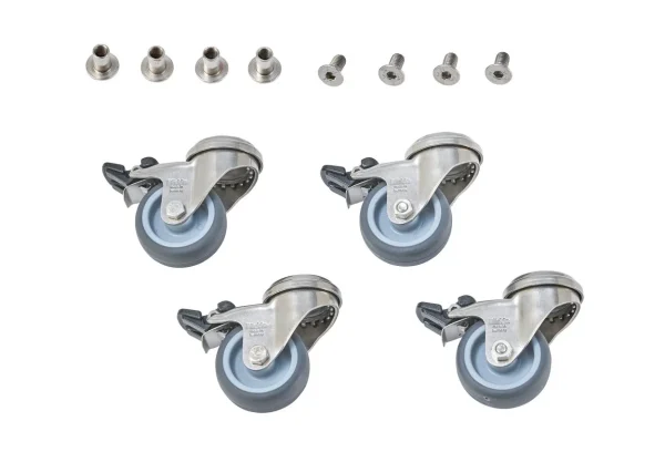 Rollen-Set (4 Stk.), zu Stahlsockel Z, Edelstahl