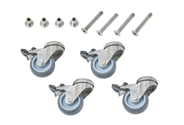 Rollen-Set (4 Stk.), zu Granitsockel, Edelstahl